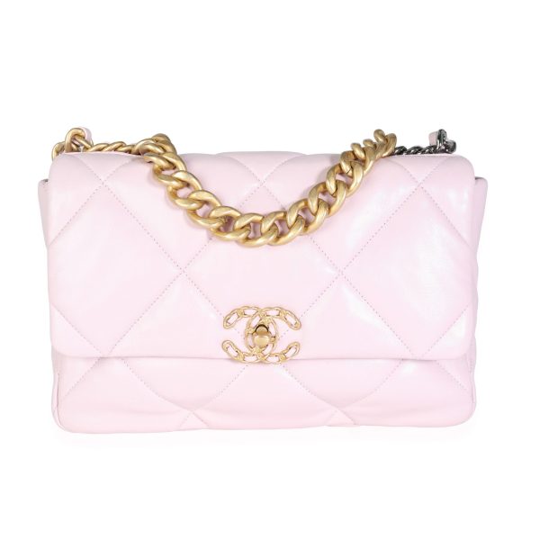 115472 fv 8a586936 7b1d 455c be4c 72729cc5a66e Chanel Light Pink Quilted Lambskin Large Chanel 19 Bag