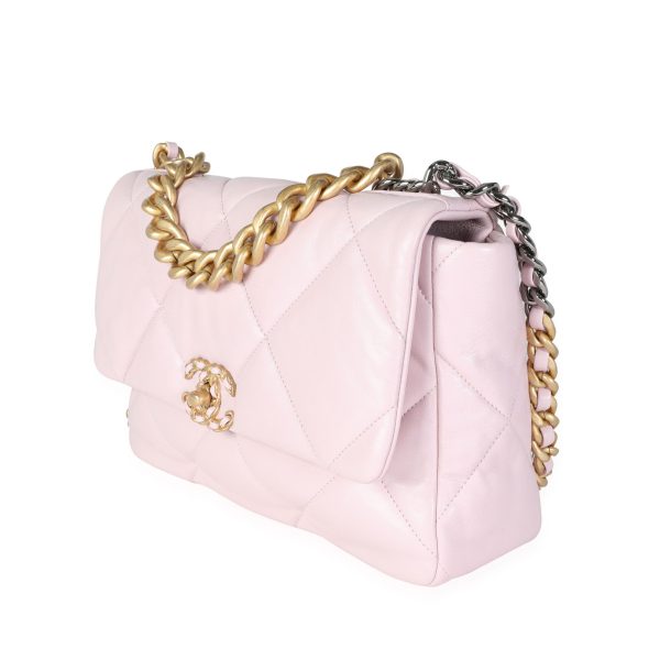 115472 sv 803f6a6a ffa8 40f4 9ebd aa790d4b2b0b Chanel Light Pink Quilted Lambskin Large Chanel 19 Bag