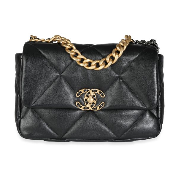 115494 fv fc3a72f2 9a91 44bd 8ceb 0f2d412dbe39 Chanel Black Quilted Lambskin Medium Chanel 19 Bag