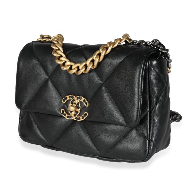 115494 sv afcf9fd9 a20c 48f6 9c04 f587ed789884 Chanel Black Quilted Lambskin Medium Chanel 19 Bag