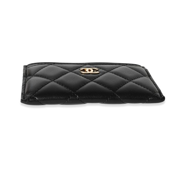 115548 stamp d3d62681 351e 4a87 ac71 42c0196e8ea4 Chanel Black Quilted Lambskin Classic Card Holder