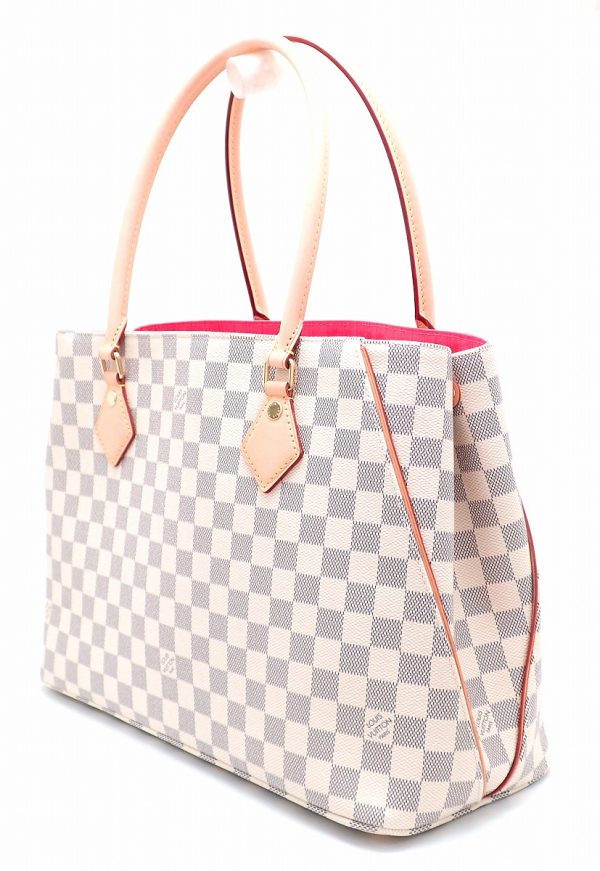 11560718 1 Louis Vuitton Damier Azur Calvi Tote Shoulder Bag White