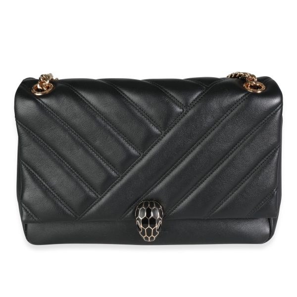 115752 fv 7207ebef 2b5e 4b77 b775 77fdac8b437e Bvlgari Black Leather Serpenti Cabochon Shoulder Bag