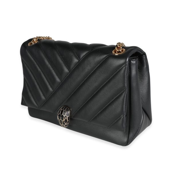 115752 sv c6f3294c 2188 4253 a25b 79f2f73fdd42 Bvlgari Black Leather Serpenti Cabochon Shoulder Bag