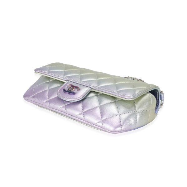 115790 clasp Chanel Multicolor Metallic Gradient Calfskin Glasses Case With Classic Chain