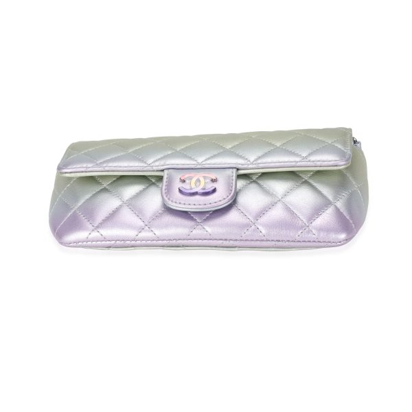 115790 stamp Chanel Multicolor Metallic Gradient Calfskin Glasses Case With Classic Chain