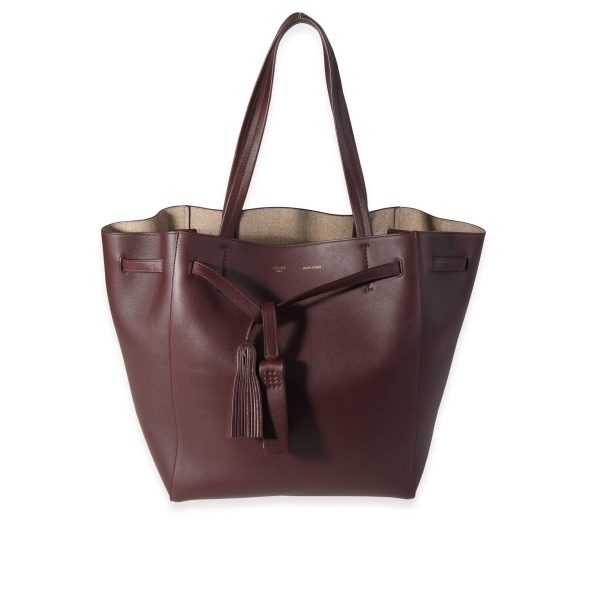 115974 fv Celine Eggplant Leather Medium Cabas Phantom Tote