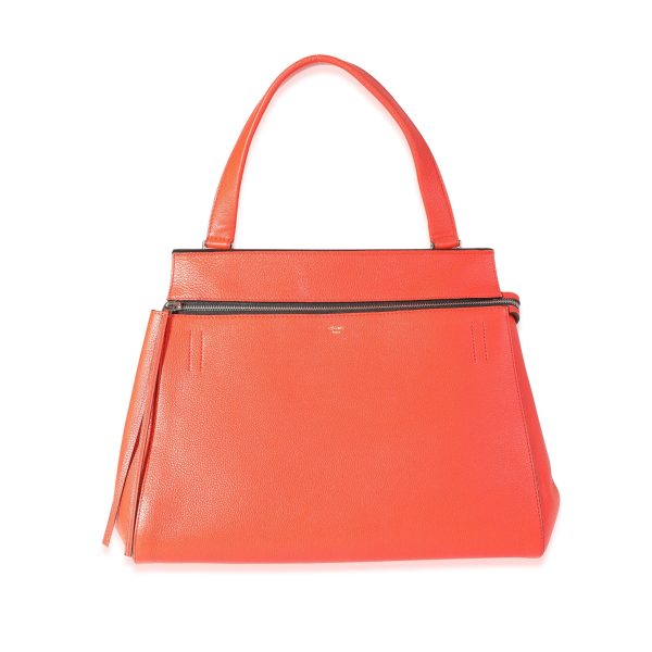 116100 fv b076e475 9541 4c08 aaf0 5dc4bb3d0705 Celine Orange Calfskin Medium Edge Bag