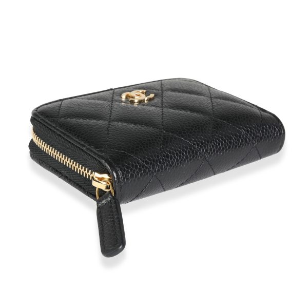 116157 box Chanel Black Caviar Leather Classic Zipped Coin Purse