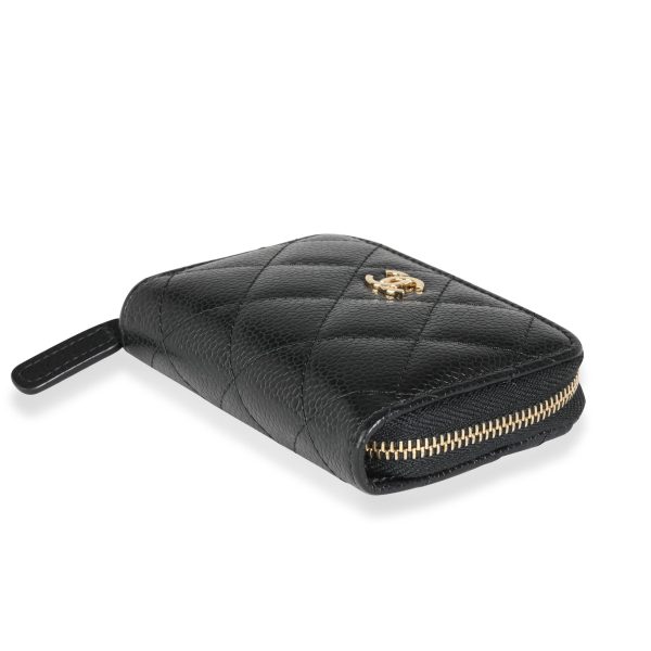 116157 clasp Chanel Black Caviar Leather Classic Zipped Coin Purse