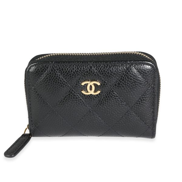 116157 fv Chanel Black Caviar Leather Classic Zipped Coin Purse