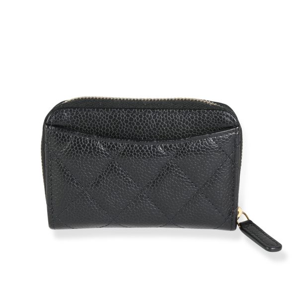 116157 pv Chanel Black Caviar Leather Classic Zipped Coin Purse