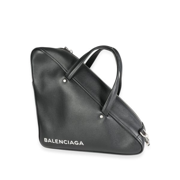 116247 fv Balenciaga Black Calfskin Medium Triangle Duffle