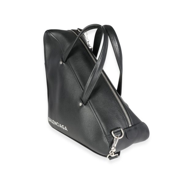 116247 sv Balenciaga Black Calfskin Medium Triangle Duffle