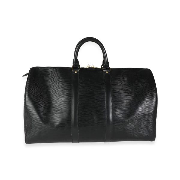 116306 pv Louis Vuitton Black Epi Leather Keepall 50