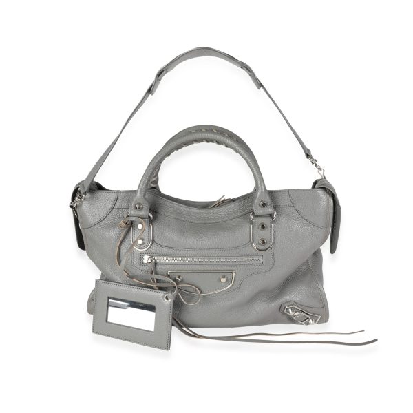 116315 bv 94e37ae3 4f7b 486b bfc9 a8f2d11c4998 Balenciaga Gris Taupe Chèvre Leather Metallic Edge City Bag