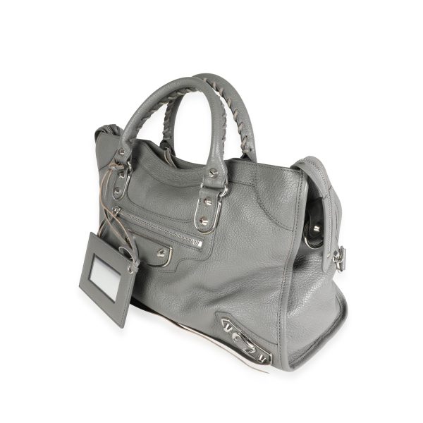 116315 sv 173ad196 44e4 40af a2a0 b19f4f7d09bc Balenciaga Gris Taupe Chèvre Leather Metallic Edge City Bag