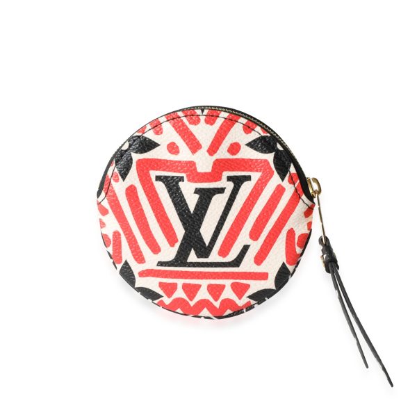 116367 fv Louis Vuitton Cream Red Monogram Giant Crafty Round Coin Purse