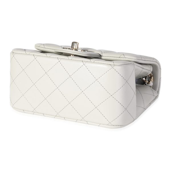 116373 box 504512a7 5595 414e ac9f fd9e44a705c8 Chanel Light Grey Quilted Lambskin Mini Square Classic Flap Bag