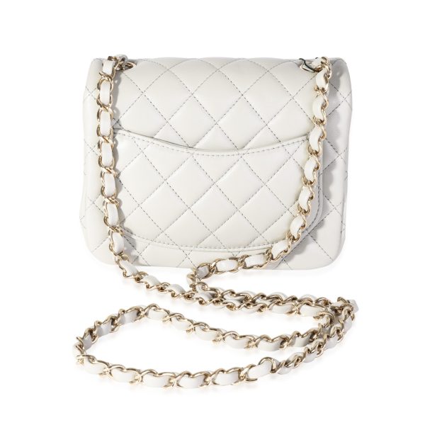 116373 pv bab583ce 6f43 434d ae6d a08ff6c3a704 Chanel Light Grey Quilted Lambskin Mini Square Classic Flap Bag