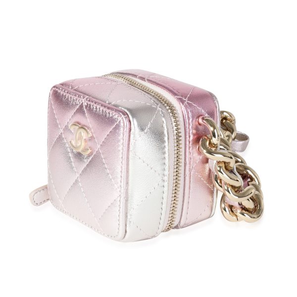 116379 sv 44c6dc81 3315 4b0a 9f20 a4451feb234c Chanel Metallic Lambskin Quilted Coco Punk Clutch With Chain