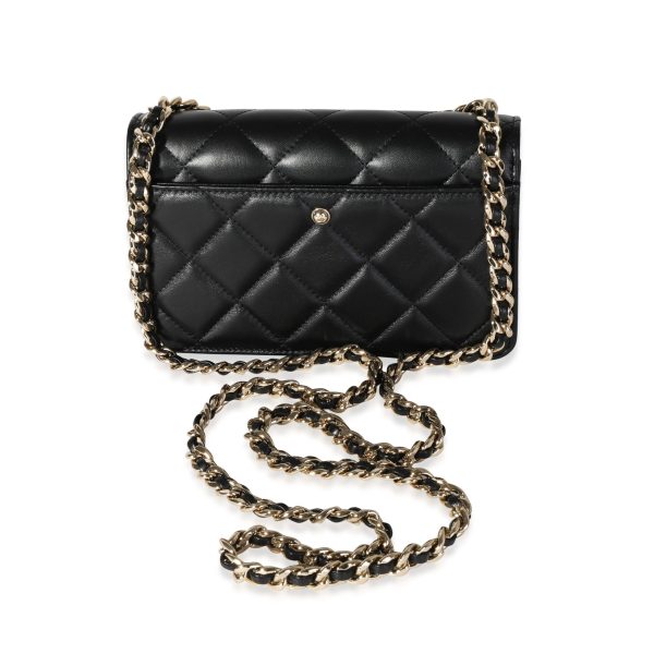 116383 pv Chanel Black Lambskin Elegant Chain WOC