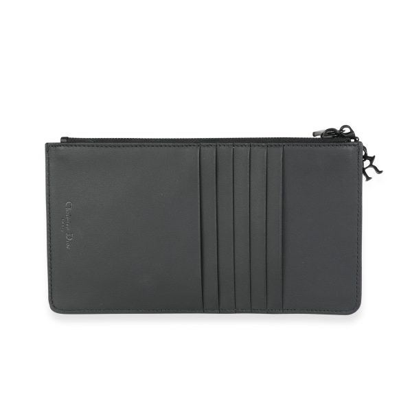 116387 pv Dior Black Cannage Zipped Card Holder Wallet