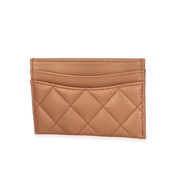 116392 pv efde3b0b 04ea 46ee ba13 e1332a22428f Chanel Bronze Quilted Lambskin Leather Card Holder