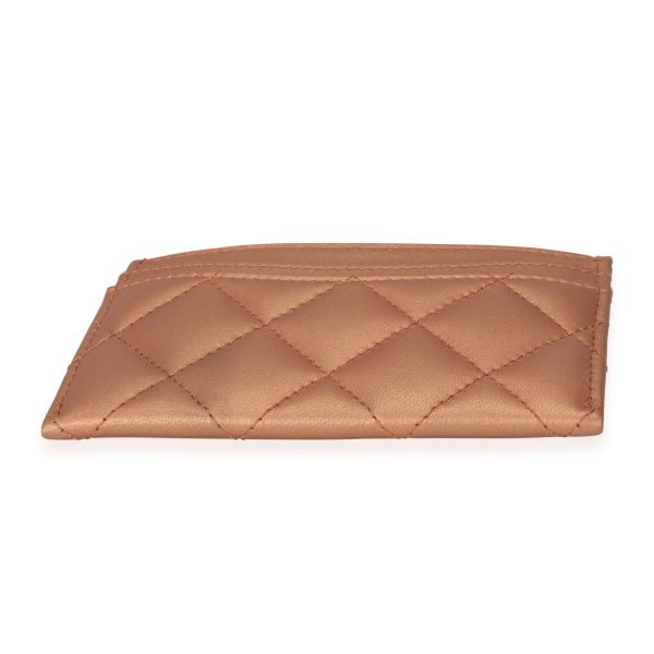 116392 stamp a6e577e7 2de5 4858 a386 c5c73f598508 Chanel Bronze Quilted Lambskin Leather Card Holder