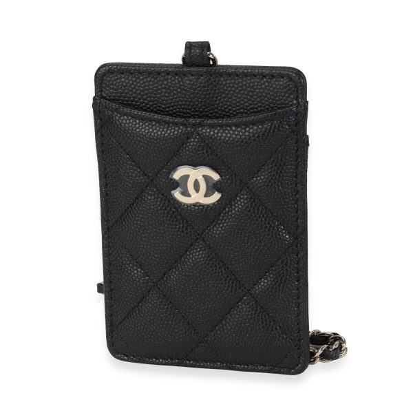 116394 fv ac26a648 1403 476b baef 5630e60e2766 Chanel Black Quilted Caviar Card Holder On Chain