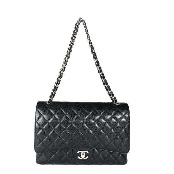 116398 bv cc14e77d 607b 4eef ab69 d86f0be48fe9 Chanel Black Quilted Caviar Maxi Classic Double Flap Bag