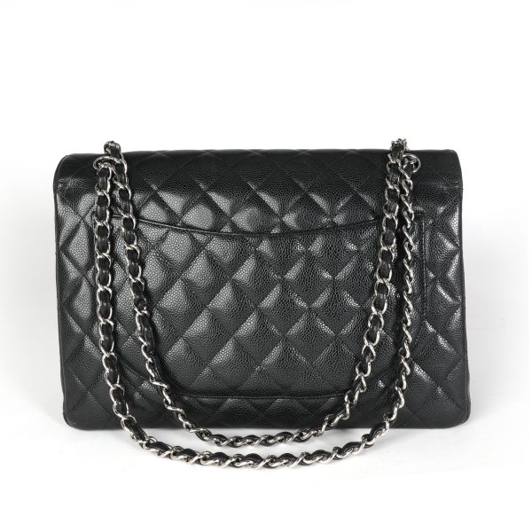 116398 pv d8d5a51b 7465 4987 a8f1 14f0573efb81 Chanel Black Quilted Caviar Maxi Classic Double Flap Bag