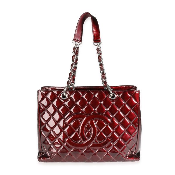 116459 fv f44e3737 8280 4a3c b961 c57c645fef89 Chanel Burgundy Quilted Patent Leather Grand Shopping Tote