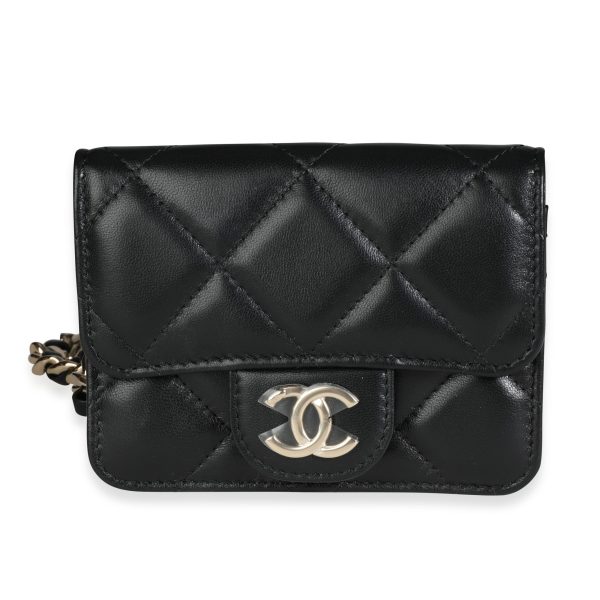 116594 fv 3d083401 380f 40a6 9355 12fb70c52f34 Chanel Black Quilted Lambskin Elegant Chain Mini Belt Bag