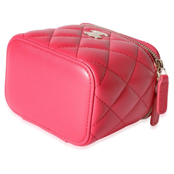 116609 box c7e04bcb 9803 4999 b33f 176fe1ce5a0d Chanel Fuchsia Quilted Lambskin Mini Vanity Crossbody