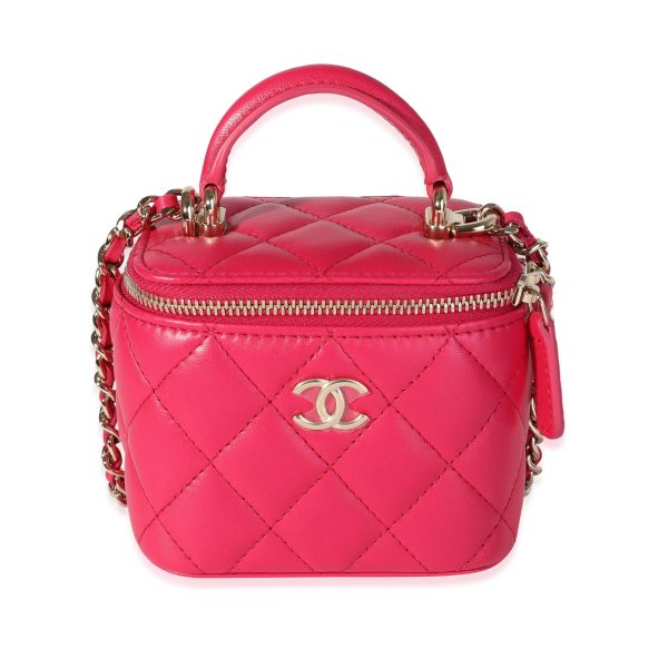 116609 fv 8ac8c62a 072e 4d60 99bf 61d7f33e06ed Chanel Fuchsia Quilted Lambskin Mini Vanity Crossbody