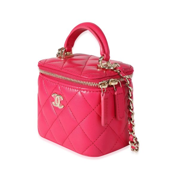 116609 sv 9adfd052 63a4 4aac 9f31 88ed9db1db06 Chanel Fuchsia Quilted Lambskin Mini Vanity Crossbody