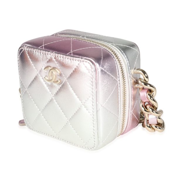 116638 sv 36cdbfe6 c8e3 44c4 a45d 8b5a726c793a Chanel Iridescent Quilted Lambskin Like a Wallet Cube Chain Bag