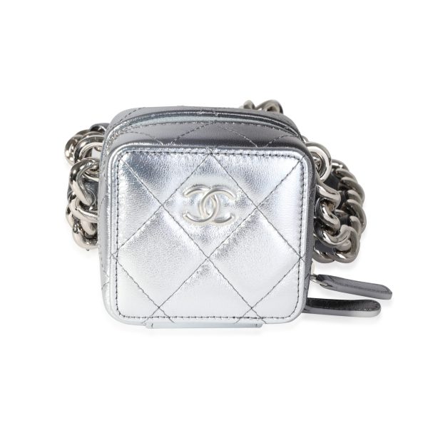 116648 fv Chanel Metallic Lambskin Quilted Coco Punk Clutch With Chain