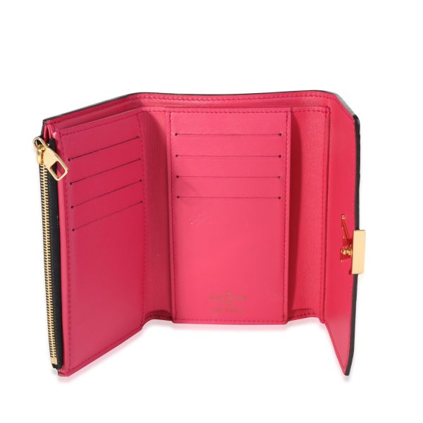 116748 box 023c6504 df6c 460d a612 ad725dedbdea Louis Vuitton Black Pink Taurillon Leather Capucines Compact Wallet