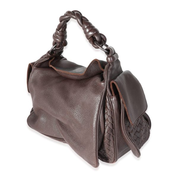 117271 sv Bottega Veneta Brown Intrecciato Leather Hobo