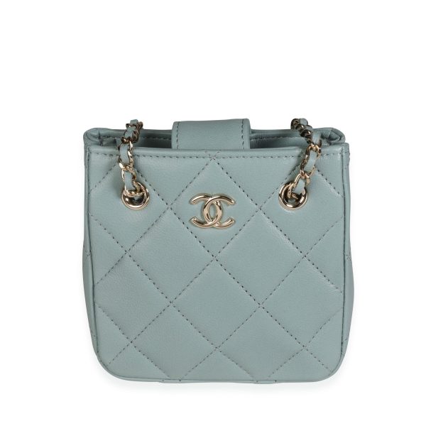 117392 fv d2c06892 8c02 4fda a715 f1c0960739c0 Chanel Light Teal Quilted Lambskin Tiny Shopping Bag