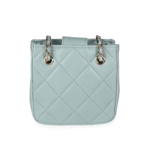 117392 pv 48d1476d 9fc2 4dc1 82b0 4b9d2d501d84 Chanel Light Teal Quilted Lambskin Tiny Shopping Bag