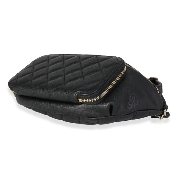 117439 box 9e92e0d8 a196 46f2 8f9e 9b634761ca2f Chanel Black Quilted Caviar Leather Business Affinity Waist Belt Bag