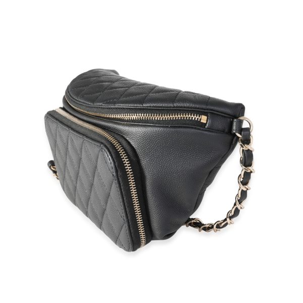 117439 sv d030c827 d4e8 4f69 8495 6d3b6881c988 Chanel Black Quilted Caviar Leather Business Affinity Waist Belt Bag