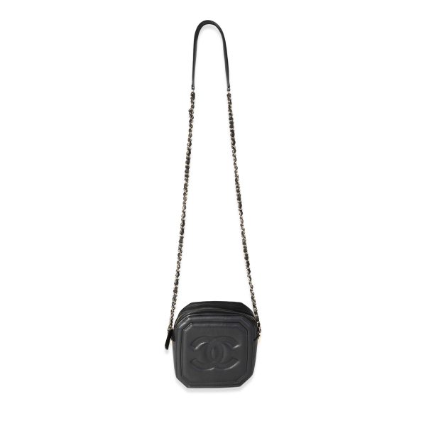 117440 bv Chanel Black Lambskin Octagon Camera Bag