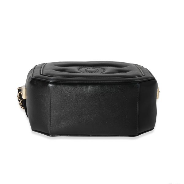 117440 stamp Chanel Black Lambskin Octagon Camera Bag