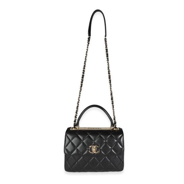 117580 bv 66572c12 b2b6 4757 b7bf cea41b4ae1bb Chanel Black Quilted Lambskin Trendy CC Top Handle Flap Bag