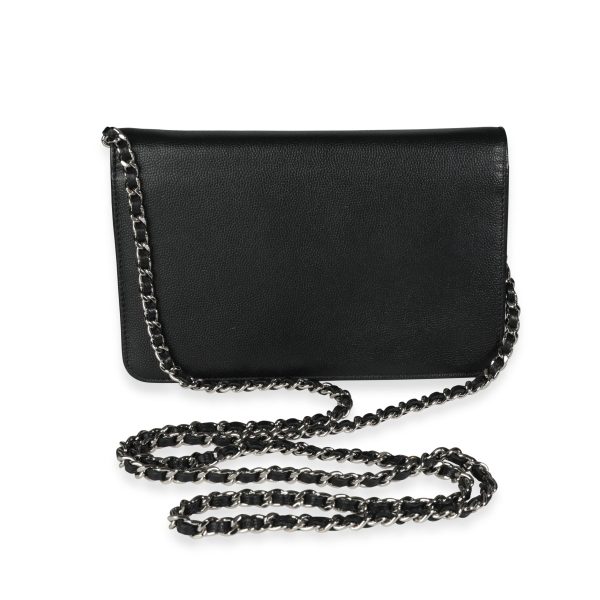 117581 pv Chanel Black Caviar Leather Wallet On Chain