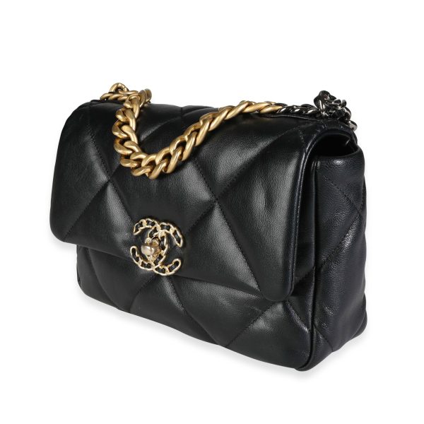 117583 sv a1eaab19 3359 45ba b567 bd1fd43f0f54 Chanel Black Quilted Lambskin Medium Chanel 19 Bag